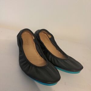 Tieks By Gavrieli Black Ballet Flats Women's Size 10 Teal Bottom